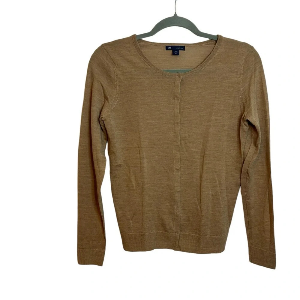 Gap Ultrasoft Wool Tan Snap Front Cardigan